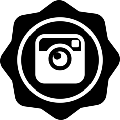 Instagram Social Badge Outline Svg File, Free Vectors File